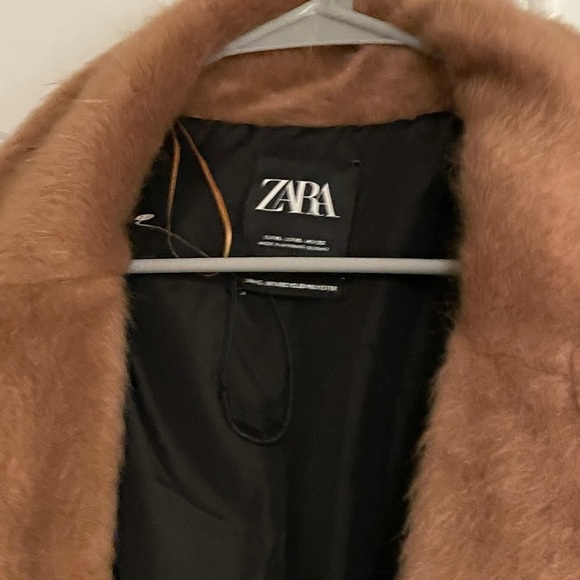 Zara Faux Fur Belted Side Slit Trench NWOT XL - Picture 16 of 16